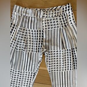 Parker Lindy Houndstooth Black and White Silk Pants
